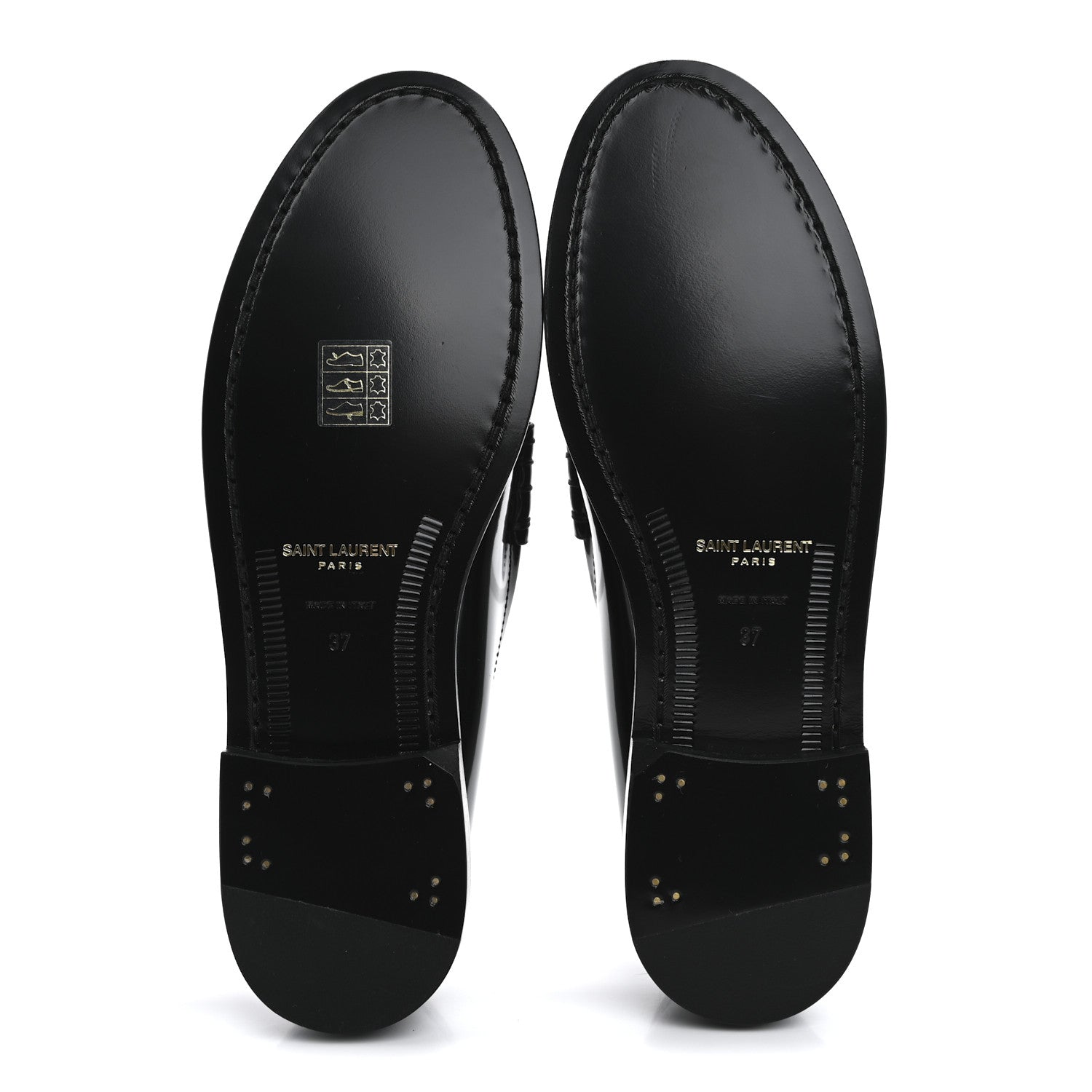 Saint Laurent Calfskin Penny Loafers 37 Black 6 of 10