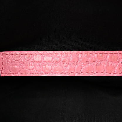 Balenciaga Extra Supple Calfskin Crocodile Embossed Small Le Cagole Shoulder Bag Sweet Pink 7 of 14