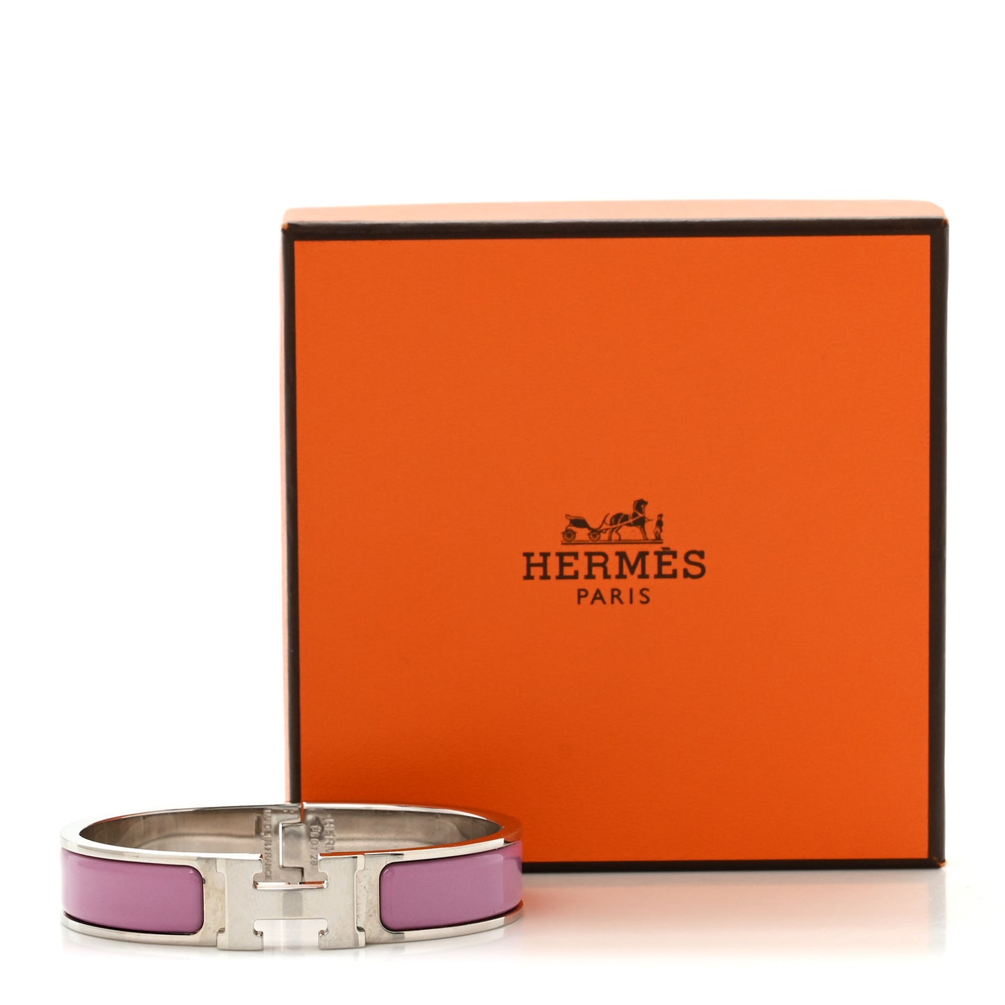 Enamel Narrow Clic Clac H Bracelet PM Rose Cendre