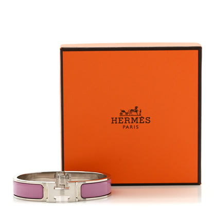 Hermes Enamel Narrow Clic Clac H Bracelet PM Rose Cendre 5 of 5