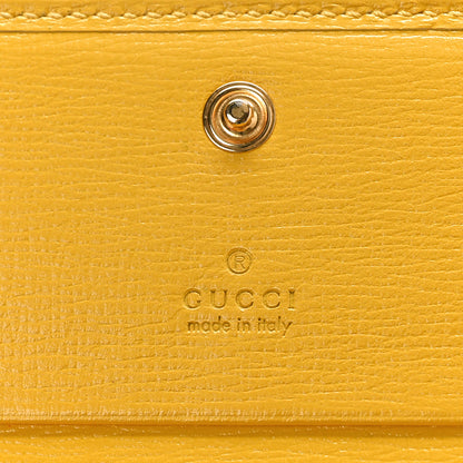 Gucci Azalea Calfskin GG Monogram Bi-Color Debossed Horsebit 1955 Card Case Wallet Dusty Azure Stone Topaz Deep Orange 6 of 8