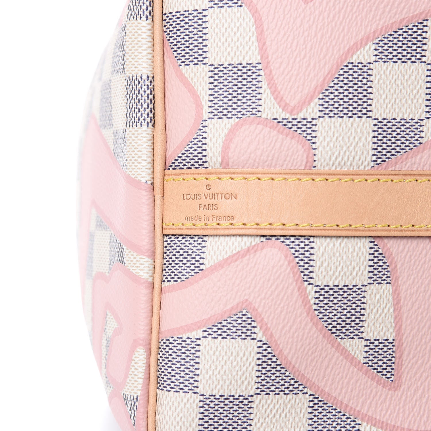 Louis Vuitton Damier Azur Tahitienne Speedy Bandouliere 30 Rose Ballerine 9 of 13
