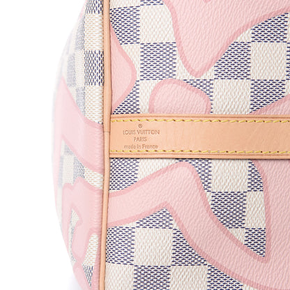 Louis Vuitton Damier Azur Tahitienne Speedy Bandouliere 30 Rose Ballerine 9 of 13