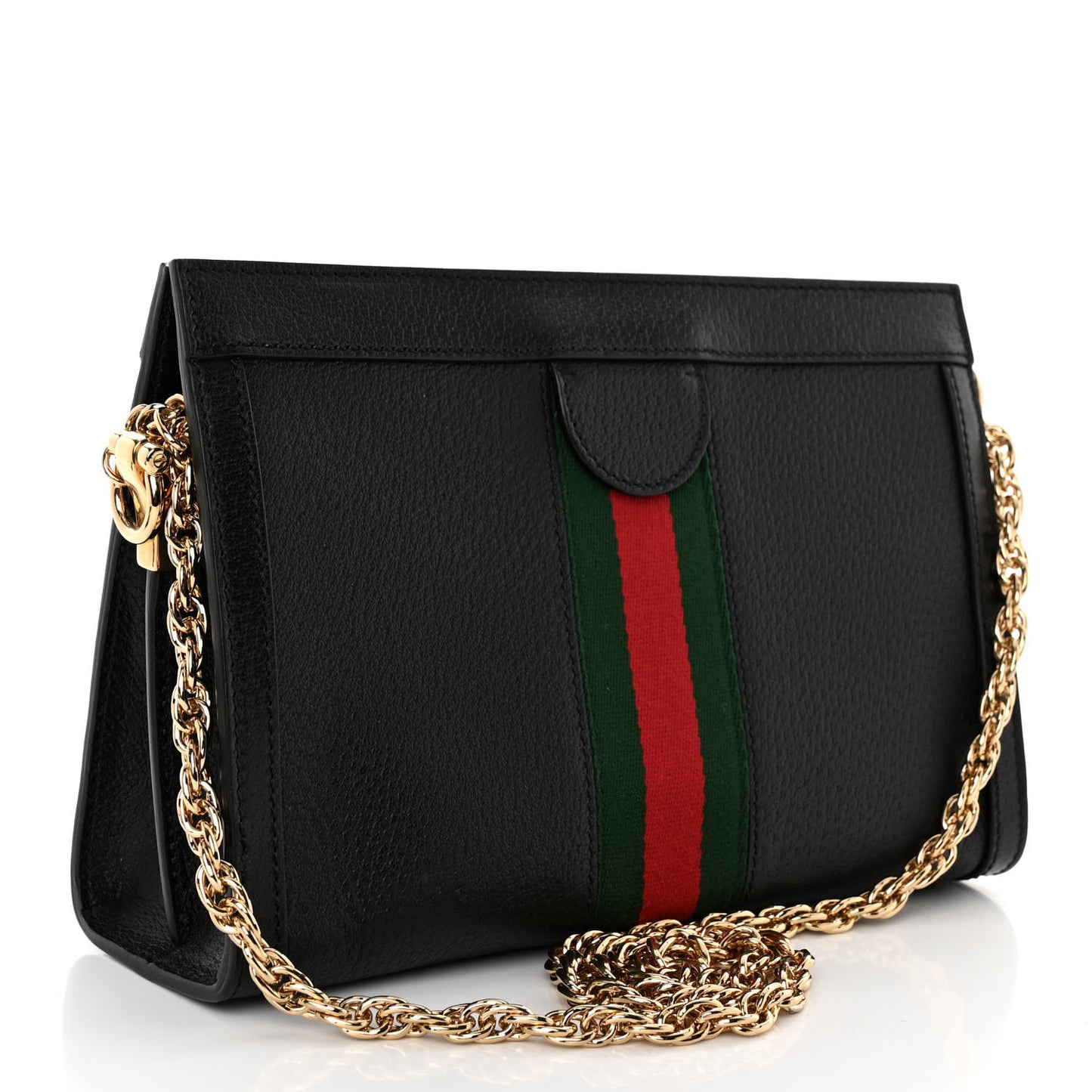 Calfskin GG Web Small Ophidia Chain Shoulder Bag Black