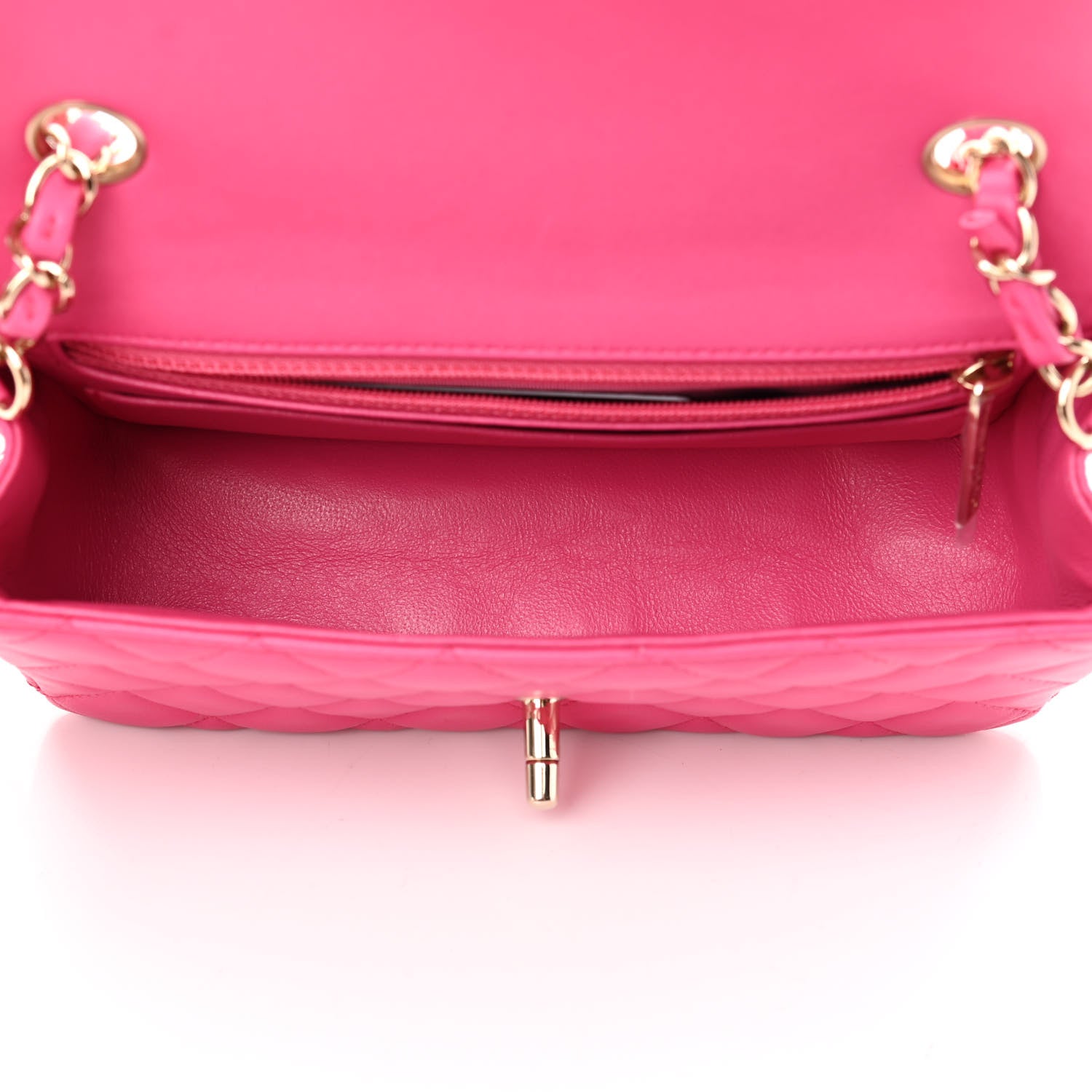 Chanel Lambskin Quilted Mini Rectangular Flap Fuchsia 7 of 20