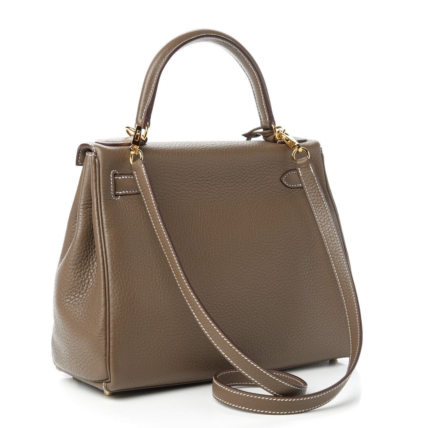 Hermes Taurillon Clemence Kelly Retourne 28 Etoupe 3 of 10