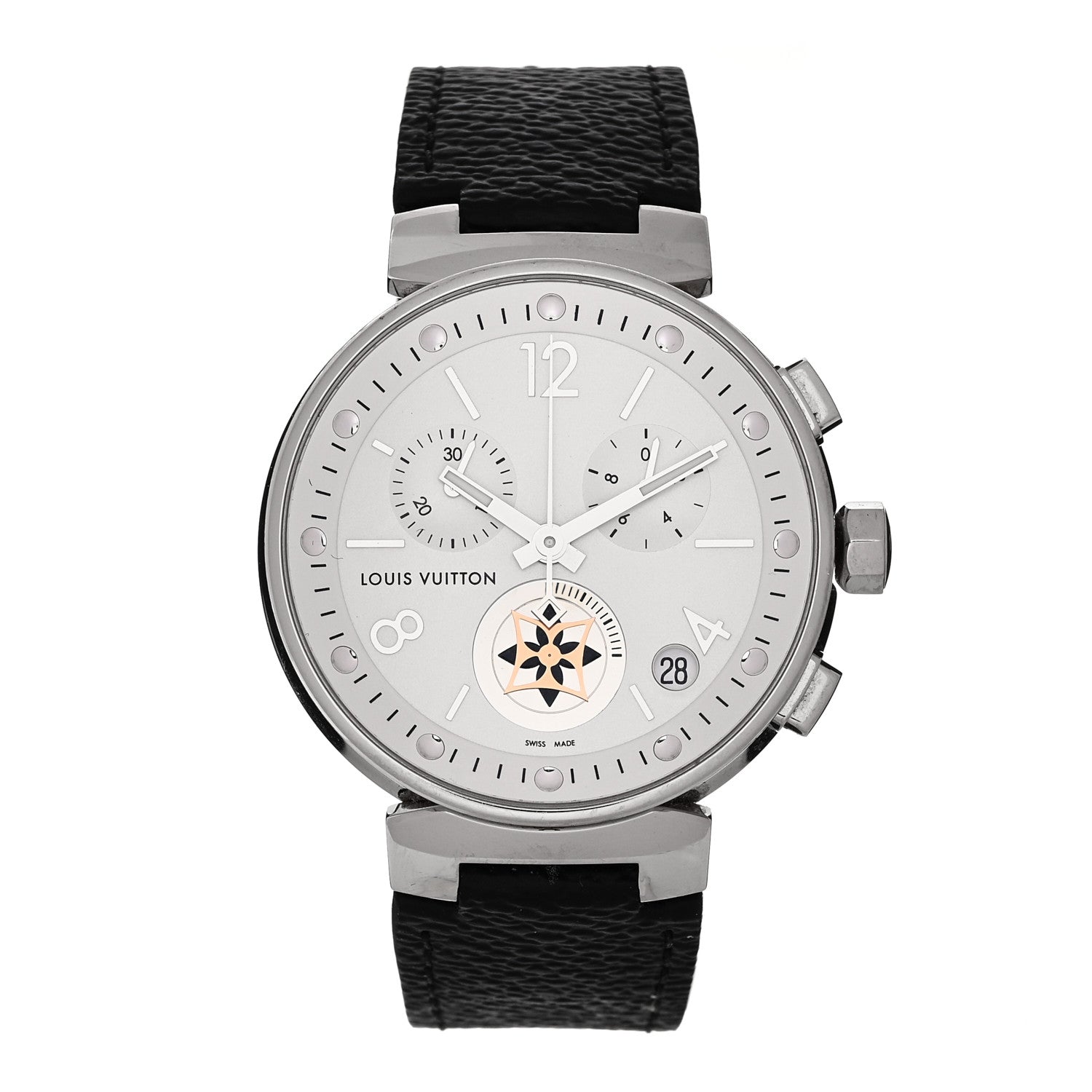 Louis Vuitton Stainless Steel Monogram 40mm Tambour Moon Star Quartz Watch 1 of 4