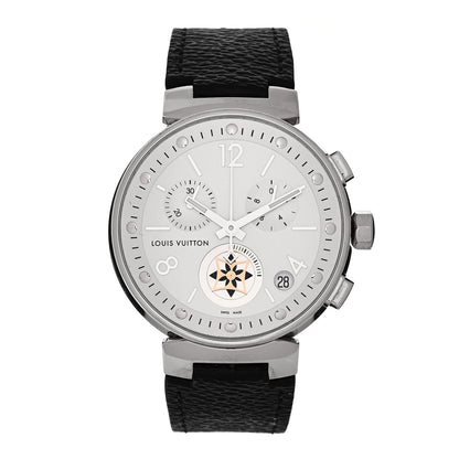 Louis Vuitton Stainless Steel Monogram 40mm Tambour Moon Star Quartz Watch 1 of 4