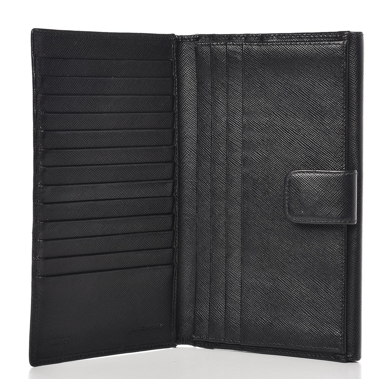 Saffiano Metal Continental Flap Wallet Nero Black
