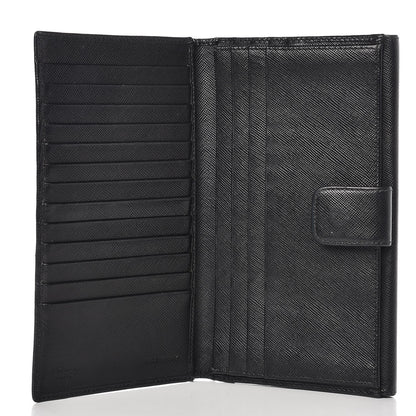 Prada Saffiano Metal Continental Flap Wallet Nero Black 5 of 10