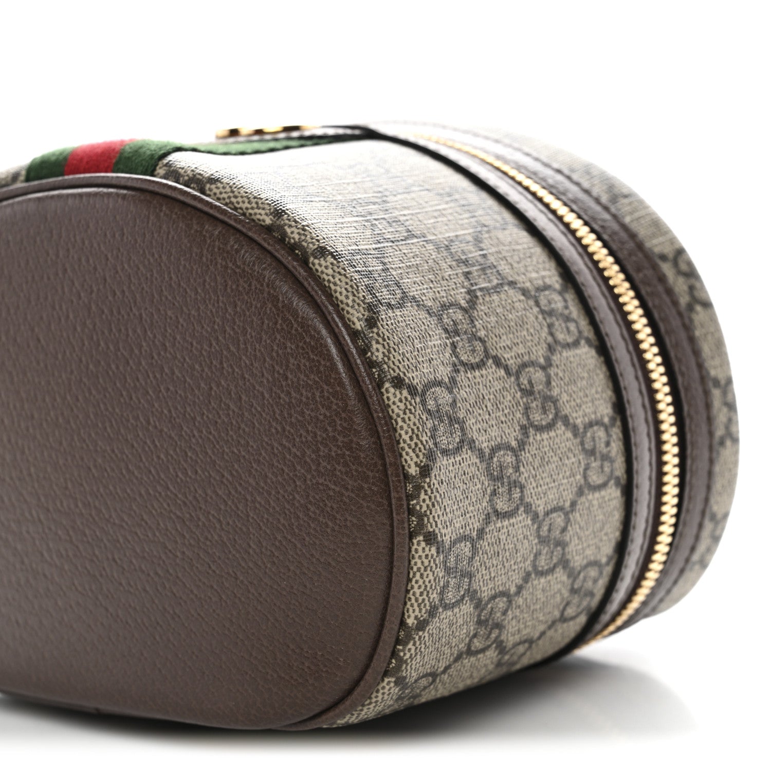 Gucci GG Supreme Monogram Textured Calfskin Web Ophidia Vanity Cosmetic Case Beige Ebony New Acero 10 of 10