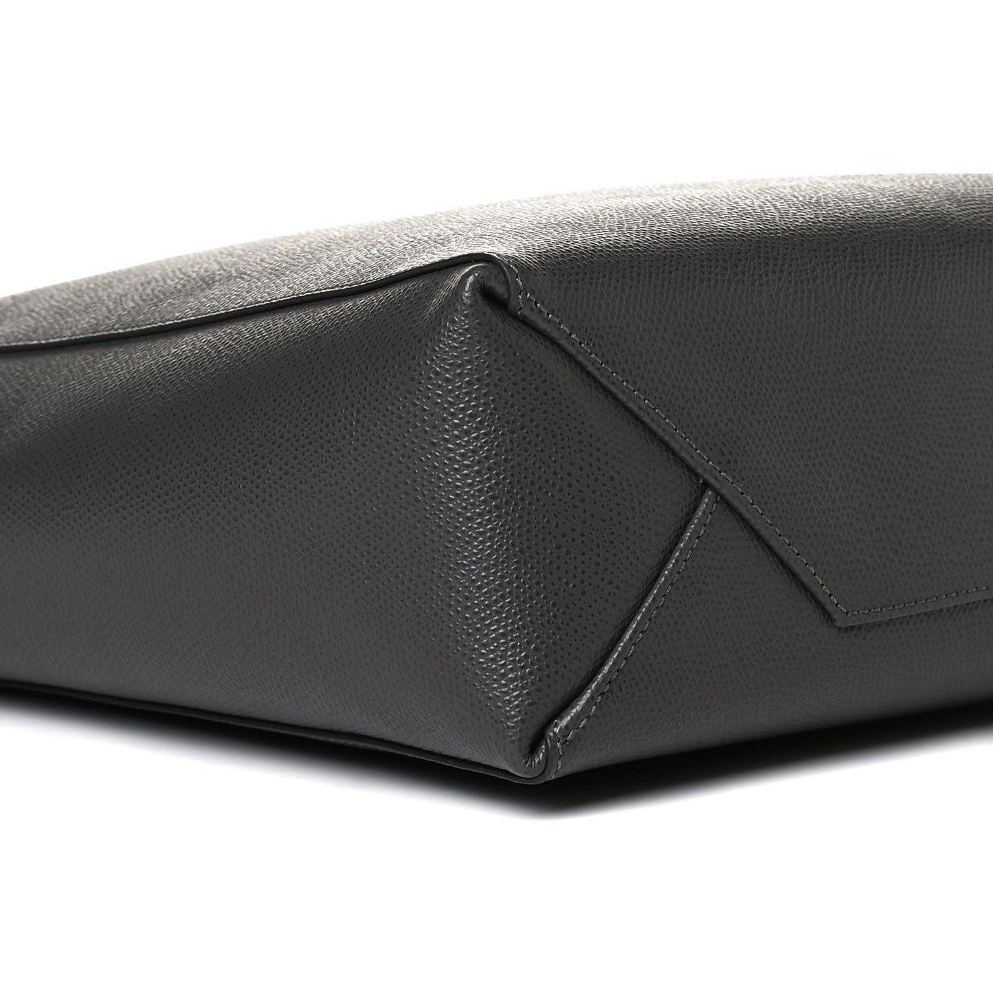 Grained Calfskin Small Vertical Cabas Black