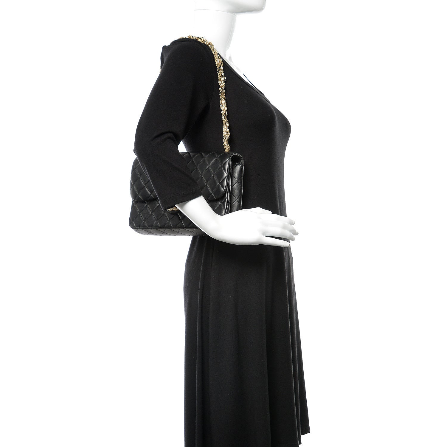 Chanel Lambskin Quilted Medium Westminster Pearl Flap Black 2 of 11