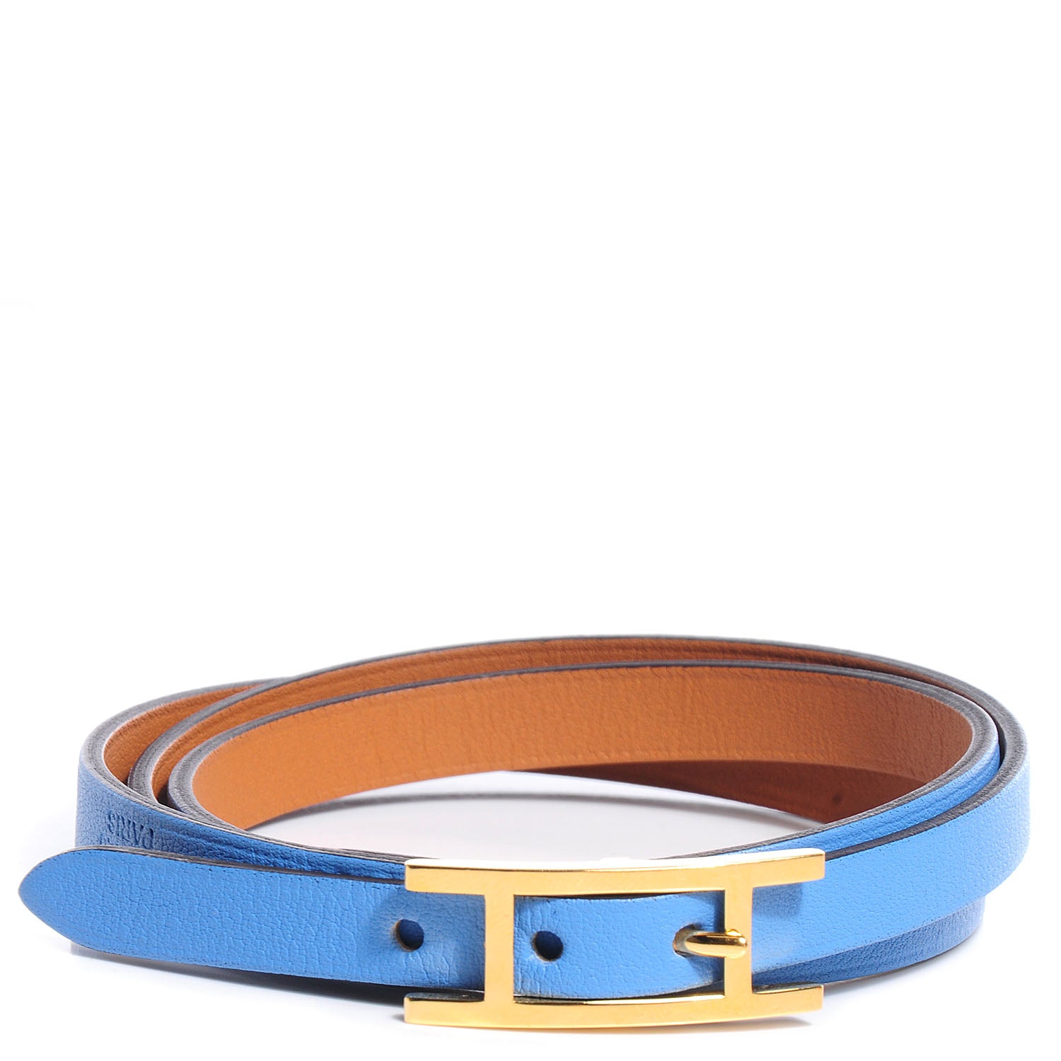 Hermes Swift 3MM Hapi Triple Tour Wrap Bracelet S Bleu Paradis 1 of 7