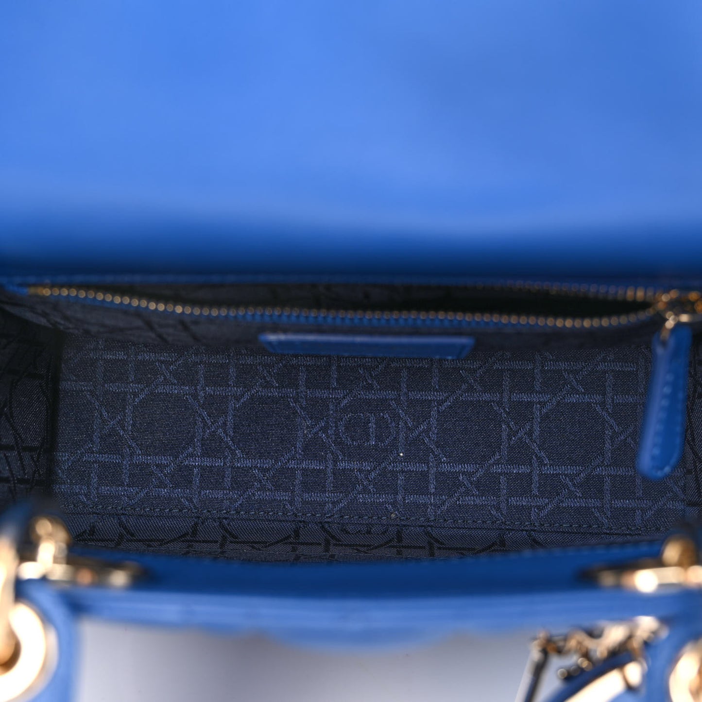 Lambskin Cannage Small Lucky Badges My Lady Dior Blue