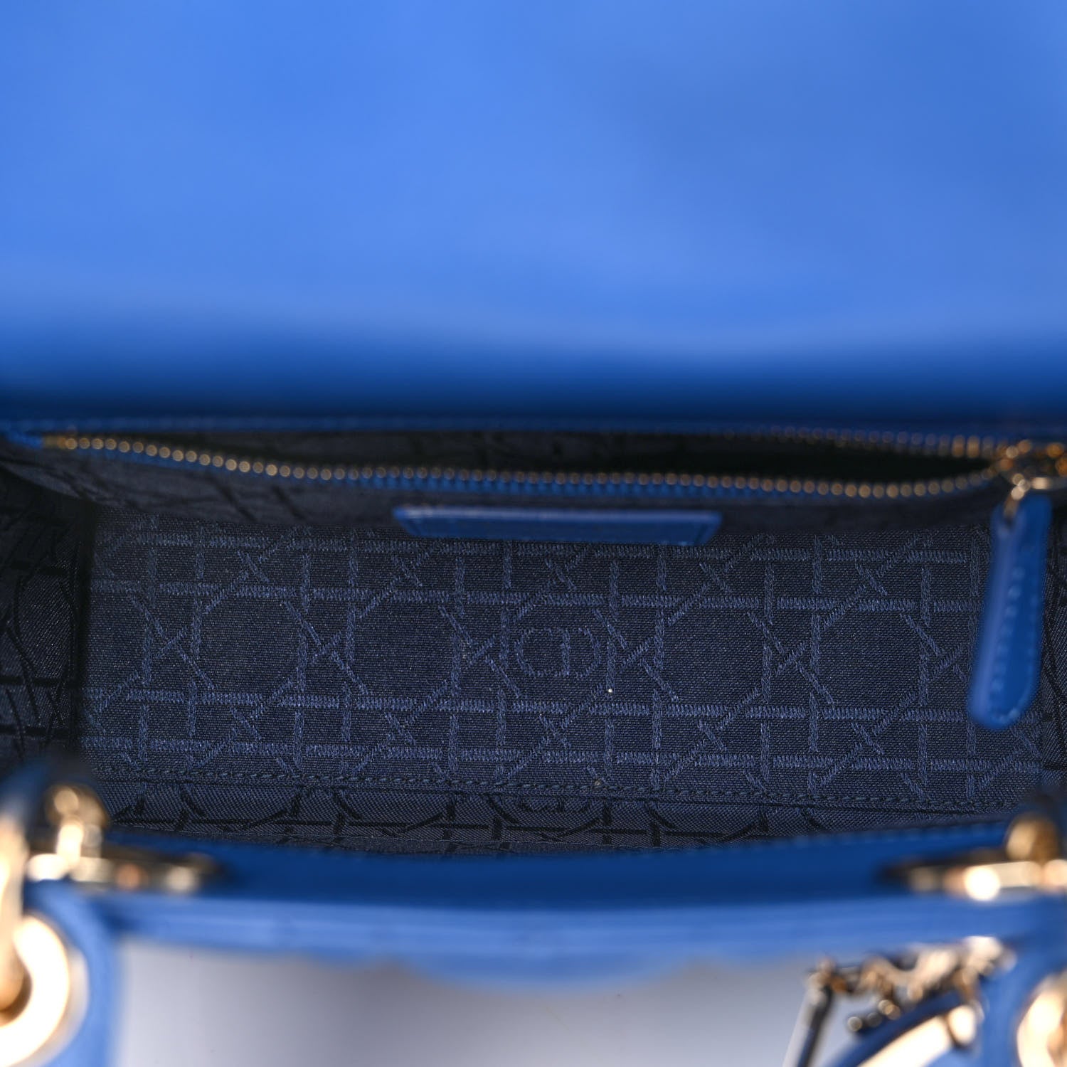 Christian Dior Lambskin Cannage Small Lucky Badges My Lady Dior Blue 5 of 10