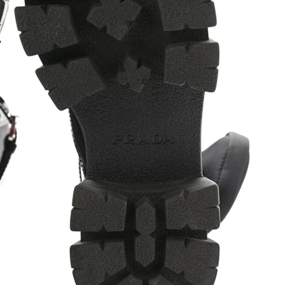 Prada Spazzolato Rois Nylon Metal Triangle Logo Monolith Pouch Pocket 55mm Boots 39 Black 6 of 12