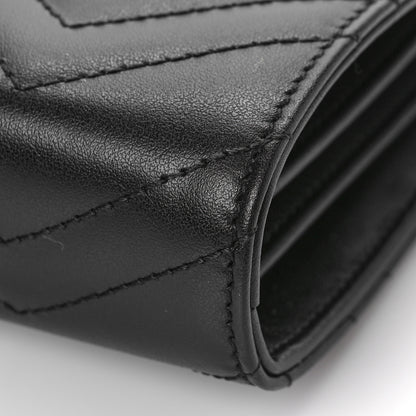 Gucci Calfskin Matelasse GG Marmont Chain Wallet Black 8 of 9