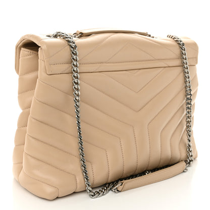 Saint Laurent Calfskin Y Quilted Monogram Medium Loulou Chain Satchel Nude Powder 2 of 11