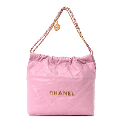 Chanel Shiny Calfskin Quilted Small Chanel 22 Dark Pink 1 of 11