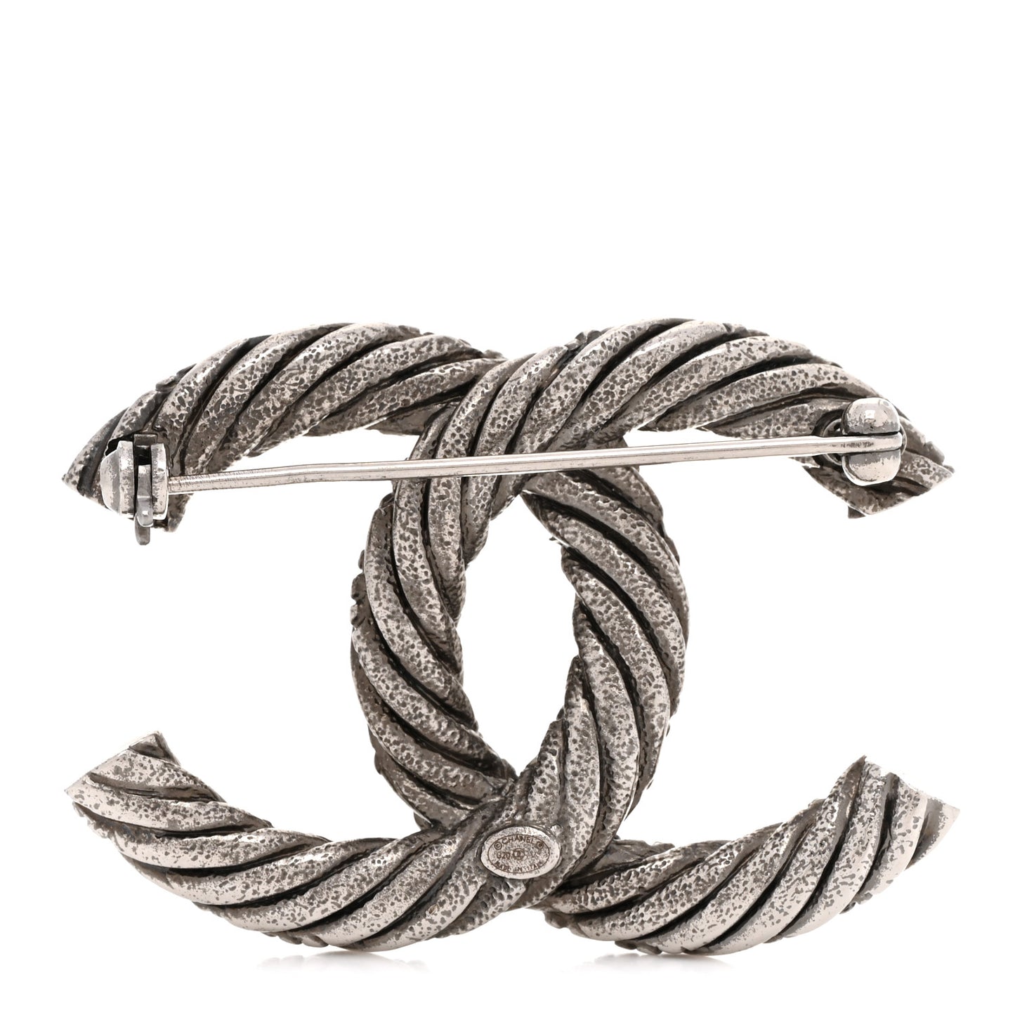 Ruthenium Twisted CC Brooch