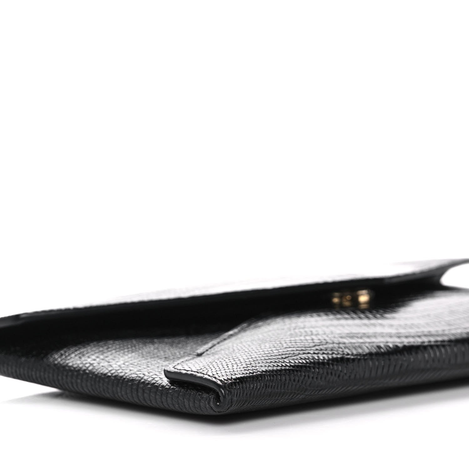 Saint Laurent Calfskin Lizard Embossed Paloma Monogram Clutch Black 9 of 11