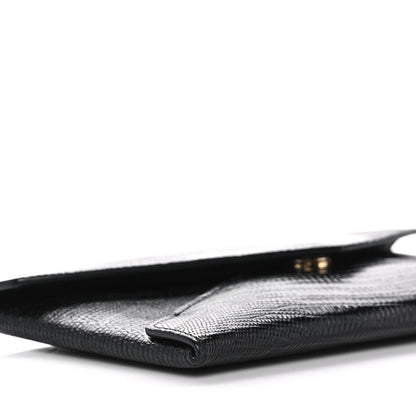 Saint Laurent Calfskin Lizard Embossed Paloma Monogram Clutch Black 9 of 11