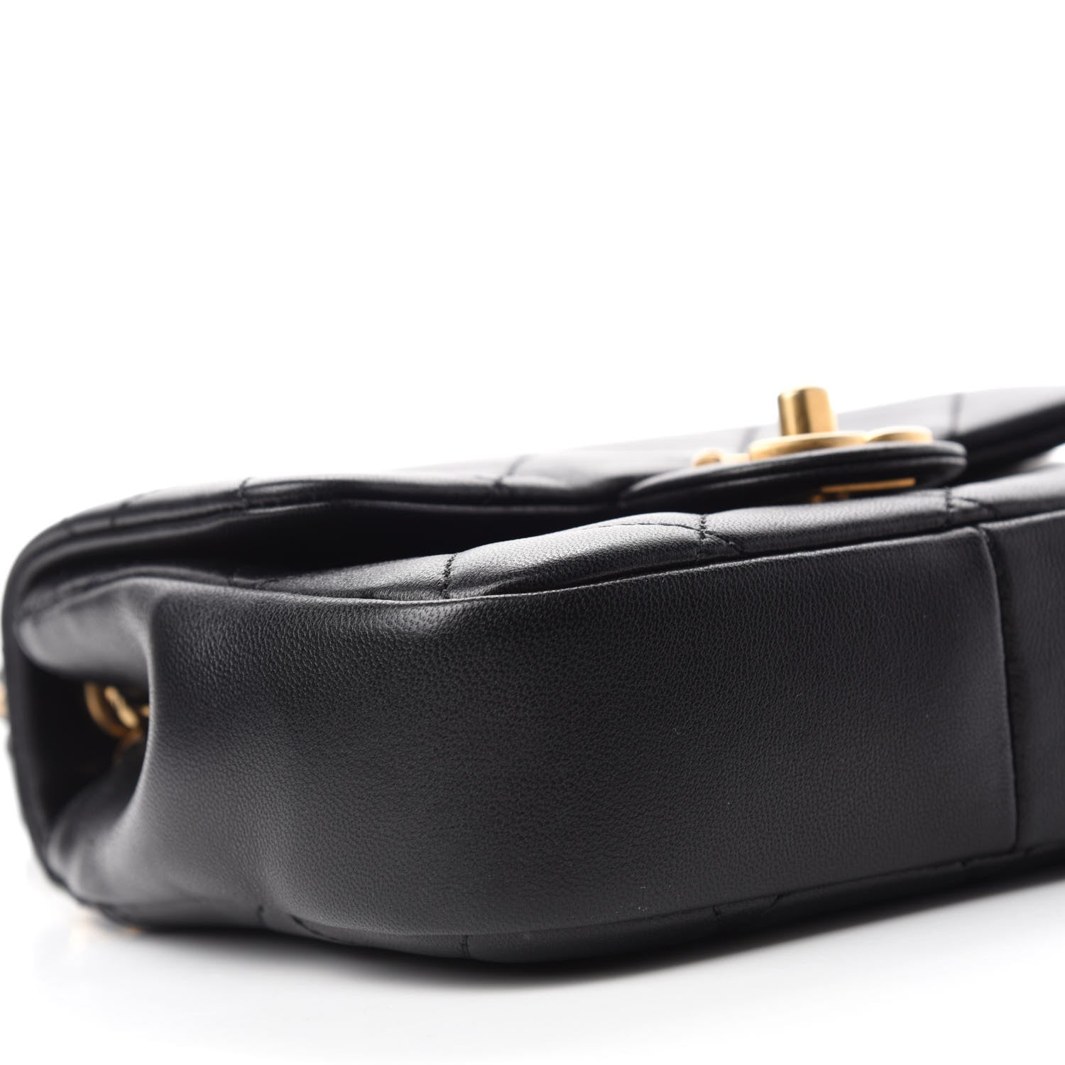 Chanel Lambskin Quilted Small Circular Handle Bag Black 6 of 11