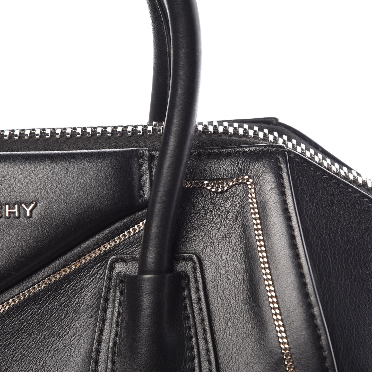 Buffed Calfskin Small Chain Antigona Black