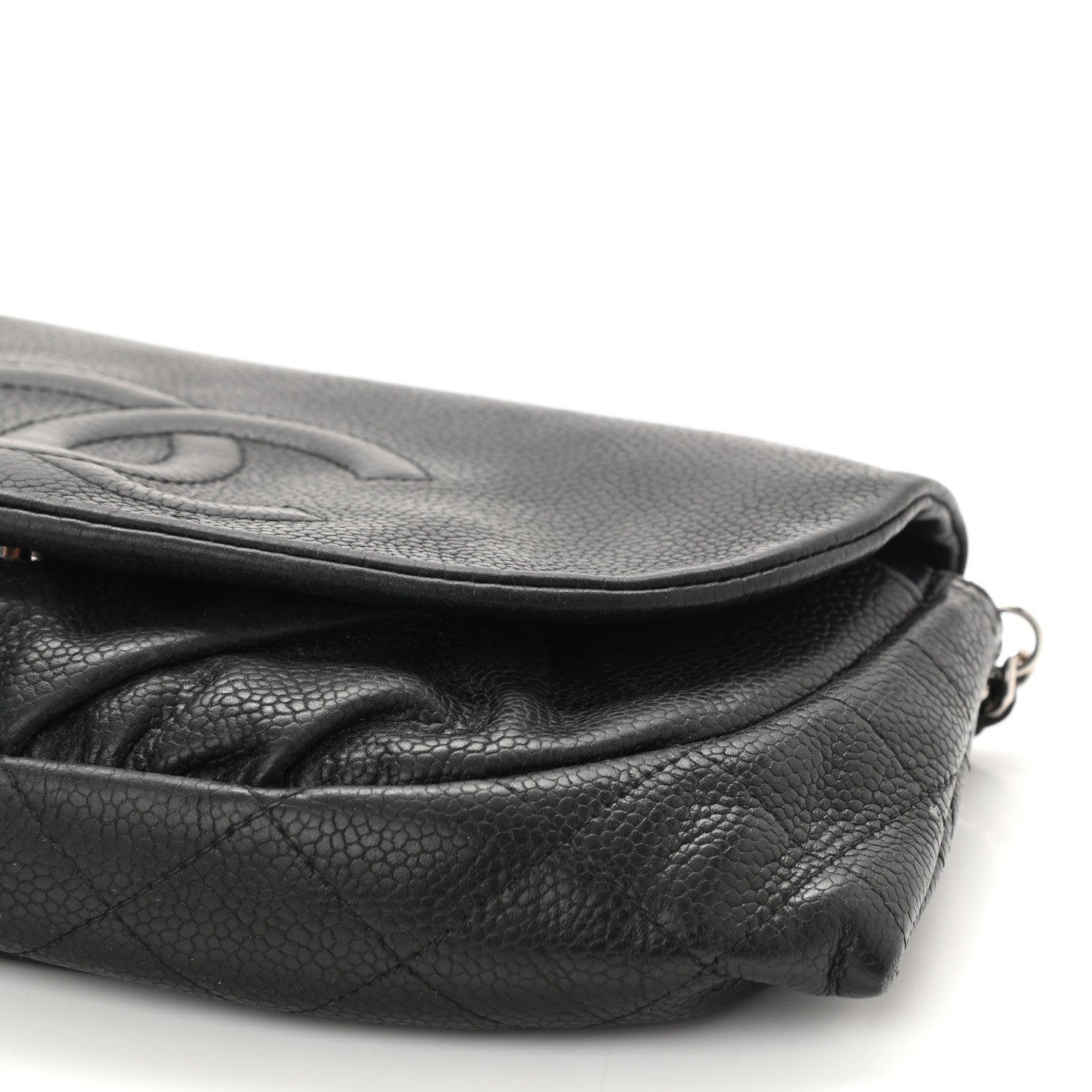 Chanel Caviar Half Moon Wallet On Chain WOC Black 12 of 14