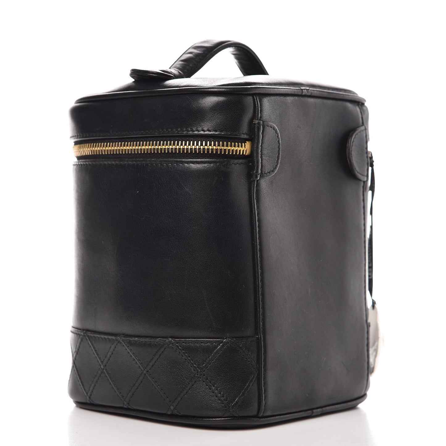 Lambskin Vanity Cosmetic Case Black