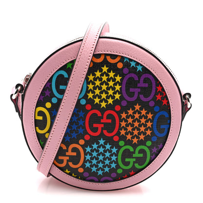 Gucci GG Supreme Monogram Psychedelic Round Shoulder Bag Black Multicolor Sugar Pink 1 of 10