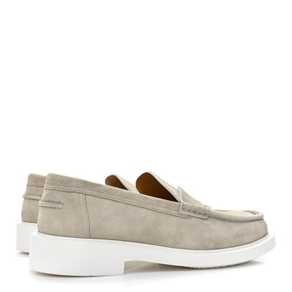 Hermes Suede Goatskin Mens Guillaume Loafers 43.5 Beige Argile 4 of 9