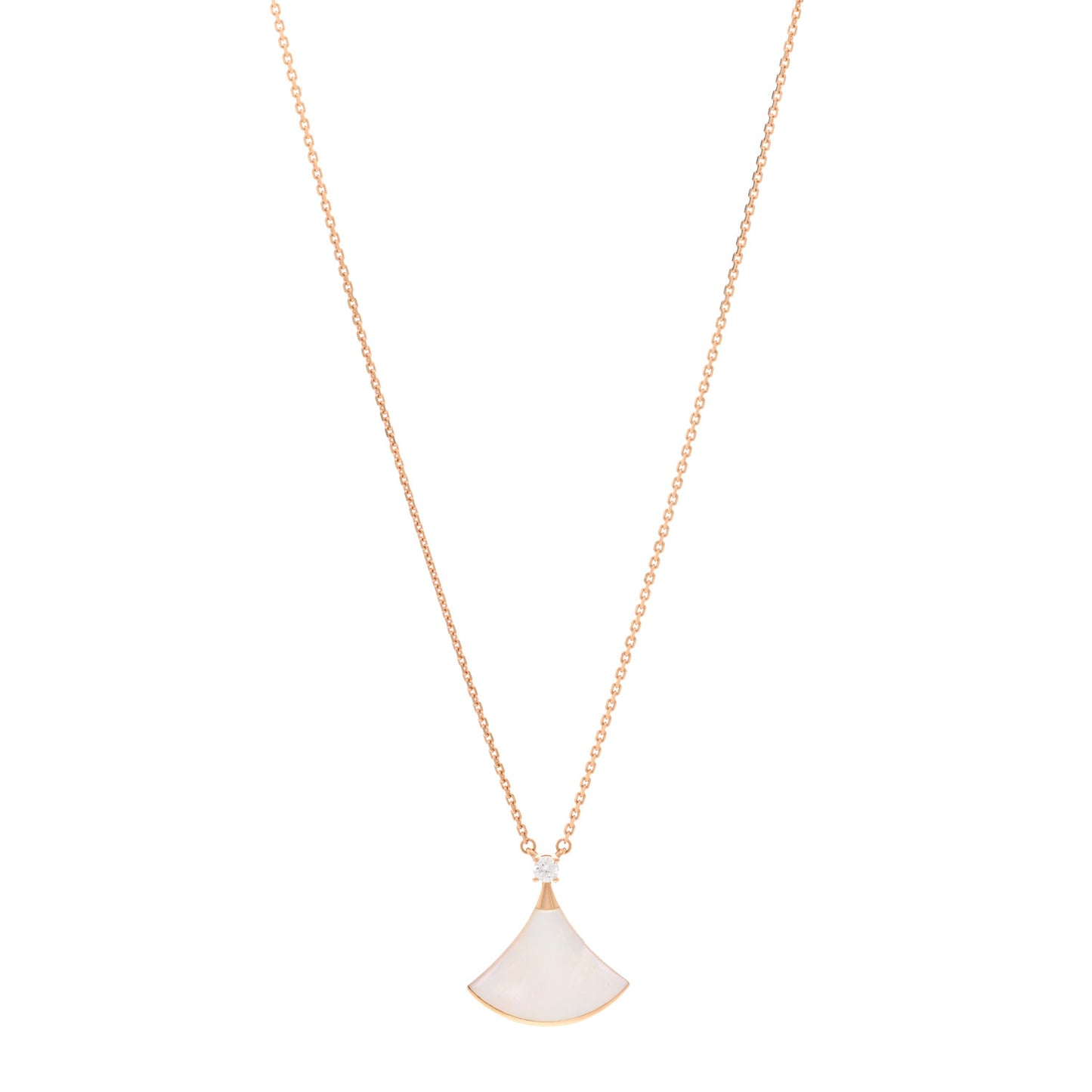 18K Rose Gold Diamond Mother of Pearl Divas' Dream Pendant Necklace