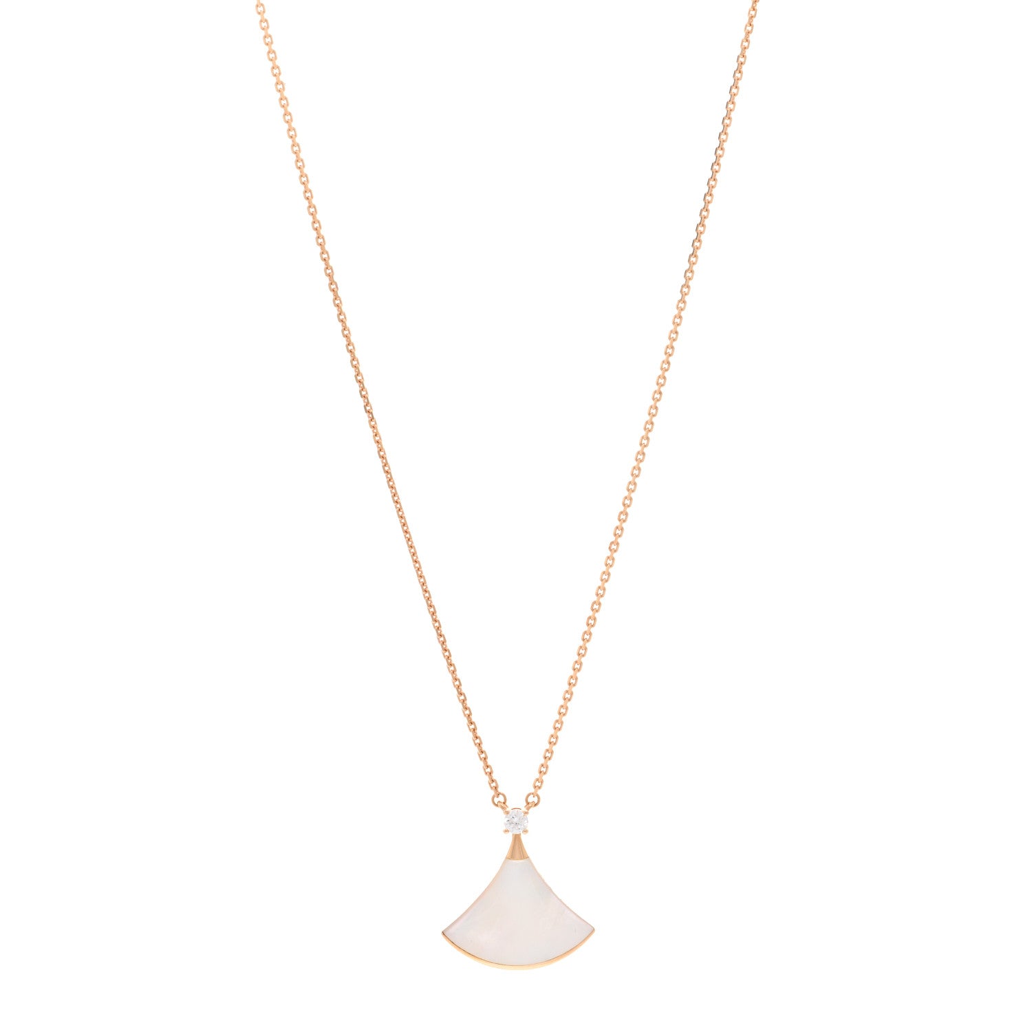 Bulgari 18K Rose Gold Diamond Mother of Pearl Divas' Dream Pendant Necklace 1 of 4