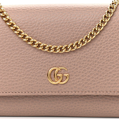 Gucci Dollar Calfskin Petite GG Marmont Wallet Chain Bag Porcelain Rose 9 of 12