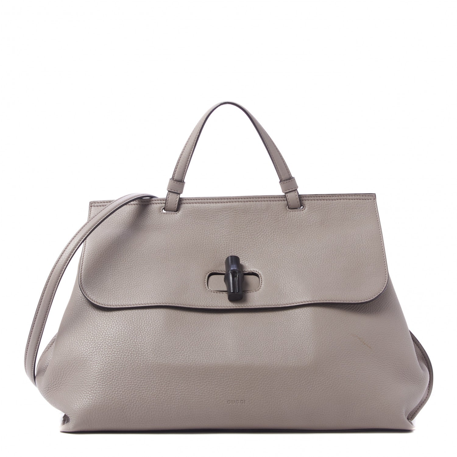 Gucci Cellarius Calfskin Large Bamboo Daily Top Handle Bag Storm Grey 1 of 9