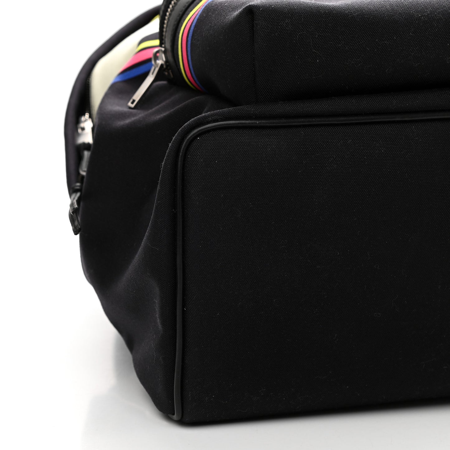 Nylon Twill Dinosaur Print City Backpack Black Multicolor