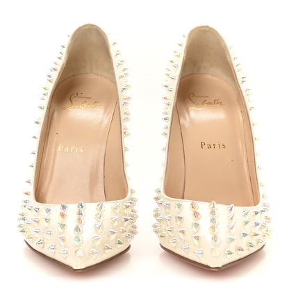 Christian Louboutin Patent Follies Spikes 100 Pumps 37.5 White 3 of 9