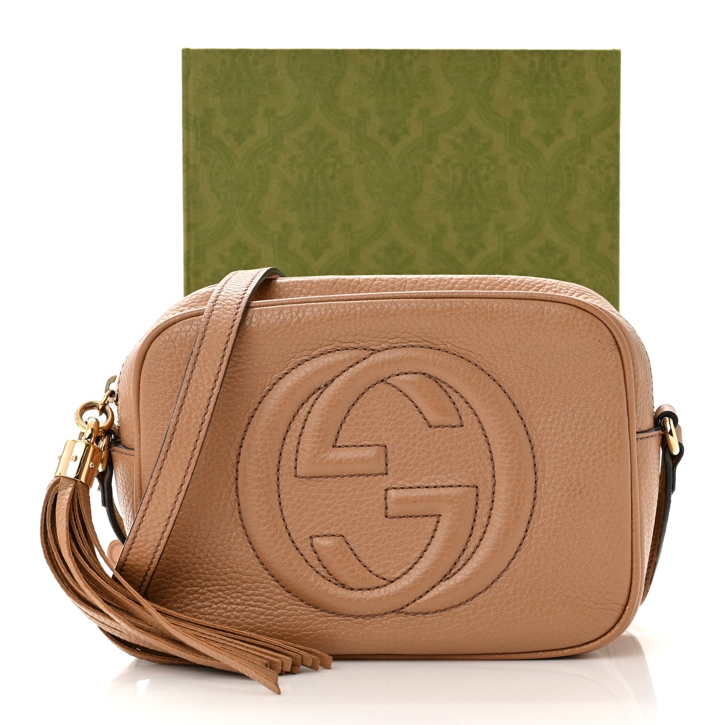Pebbled Calfskin Small Soho Disco Bag Camelia
