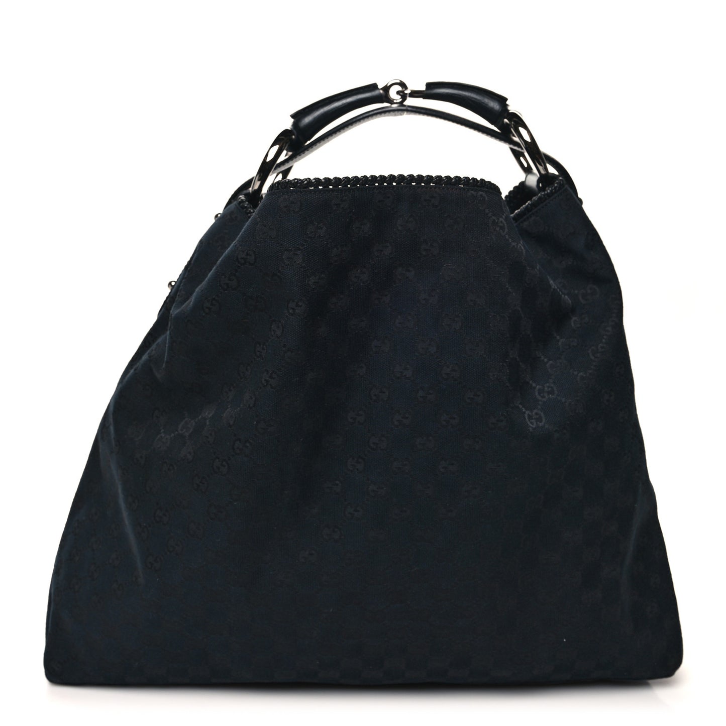 Monogram Large Horsebit Chain Hobo Black