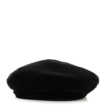 Chanel Velvet Beret Hat Black 6 of 10