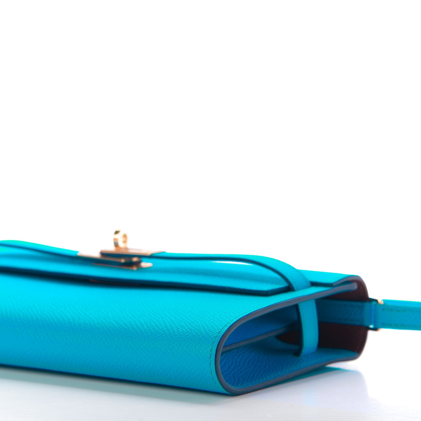 Epsom Kelly Wallet To Go Bleu Frida Bordeaux