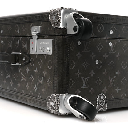 Louis Vuitton Brushed Monogram Rolling Trunk Black 7 of 10