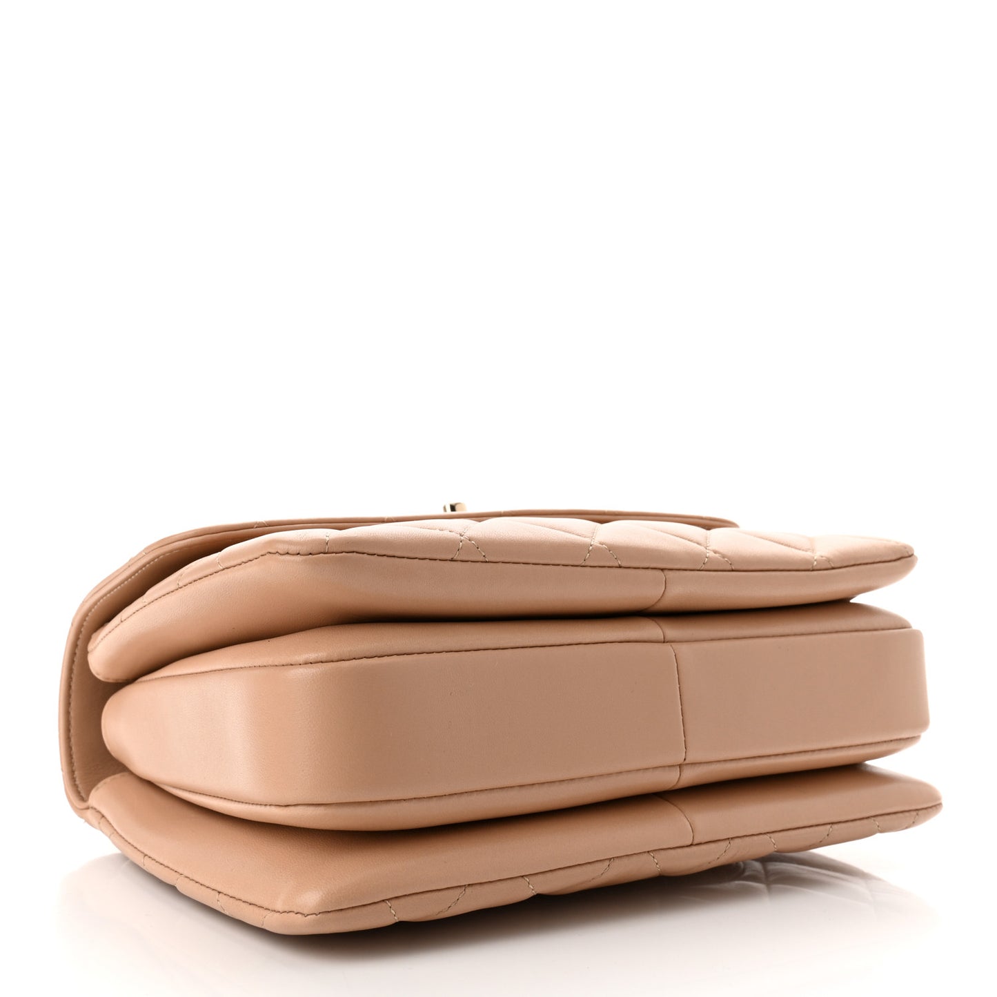 Lambskin Quilted Small Trendy CC Dual Handle Flap Bag Beige