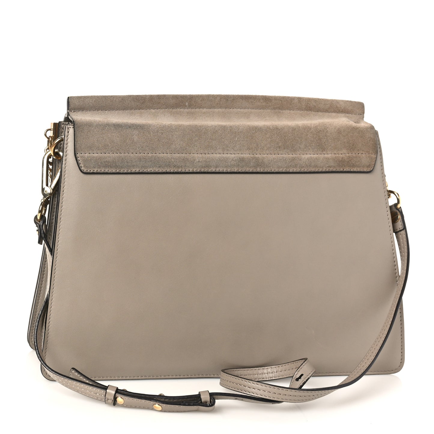 Calfskin Suede Medium Faye Shoulder Bag Motty Grey