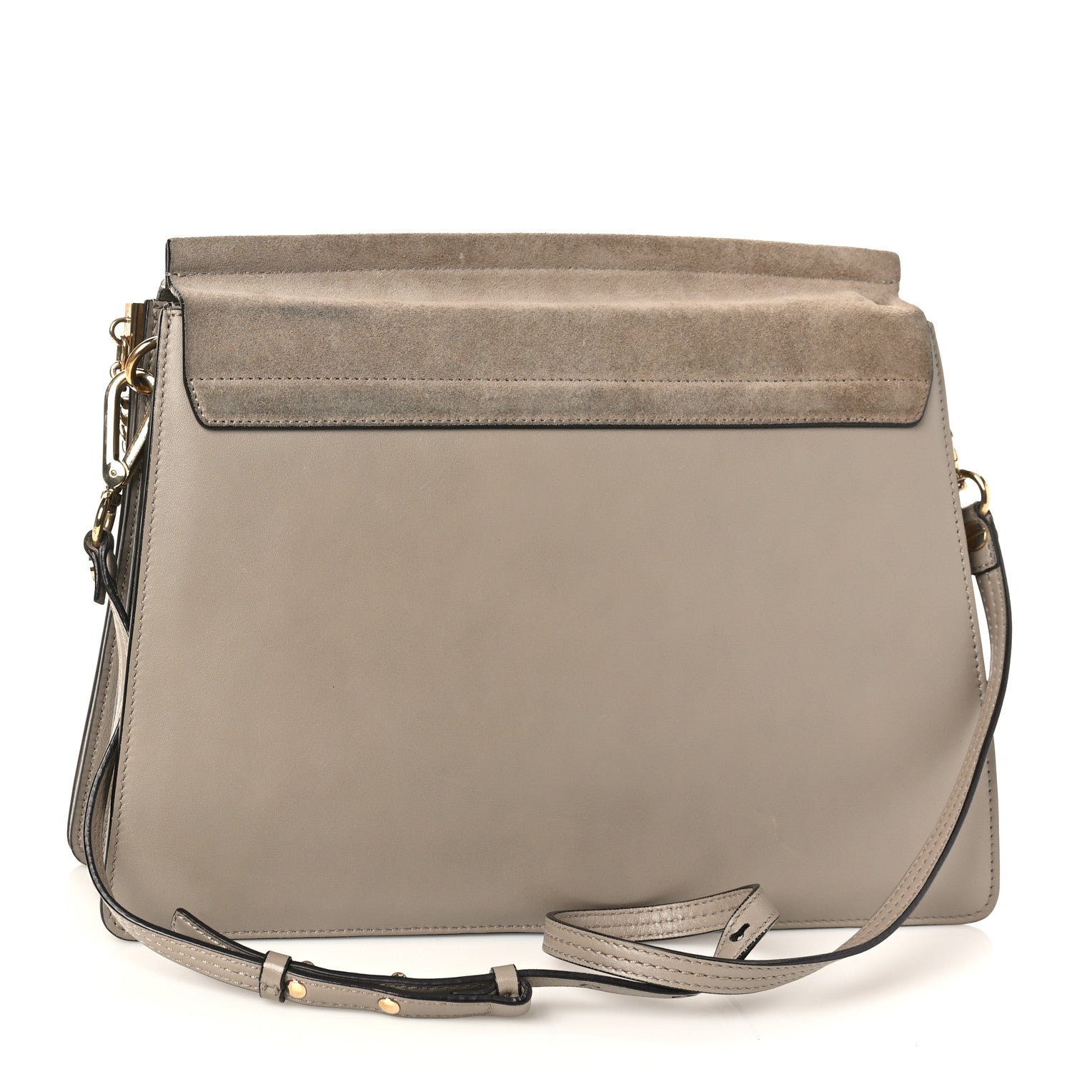 Chloe Calfskin Suede Medium Faye Shoulder Bag Motty Grey 3 of 13