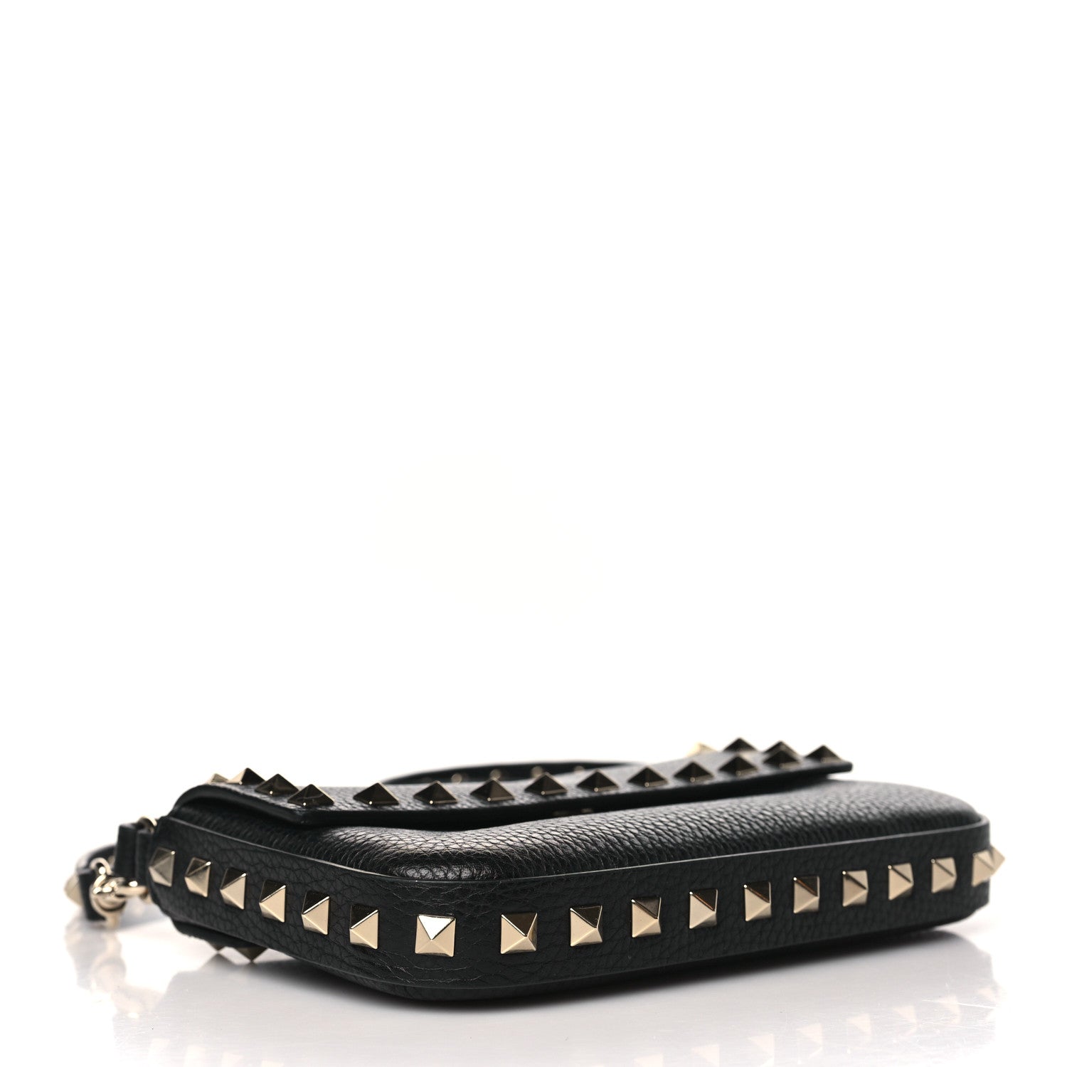 Valentino Garavani Grainy Calfskin Rockstud Crossbody Pouch Black 4 of 9