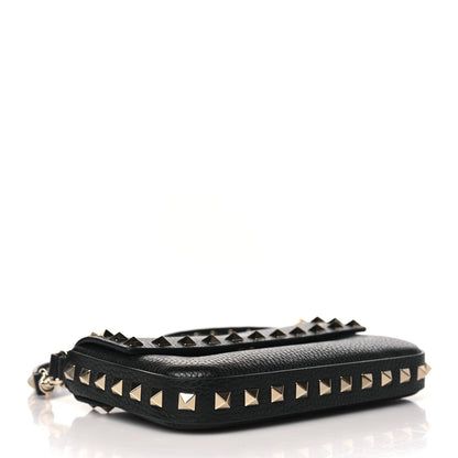 Valentino Garavani Grainy Calfskin Rockstud Crossbody Pouch Black 4 of 9