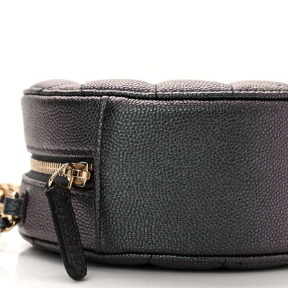 Chanel Iridescent Caviar Quilted Round Clutch With Chain Black 9 of 11